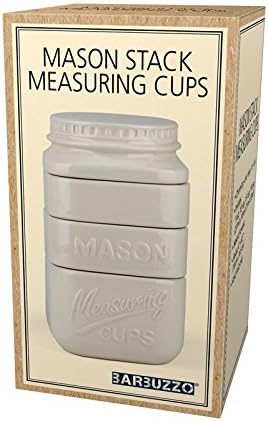 Urban Trend Utu3gi0062 Barbuzzo Mason Jar Measuring Cups, Ceramic, Cream