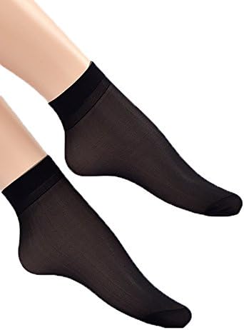 Women's Soft Nylon Ankle High Tights Hosiery Socks, 1 Pair Black