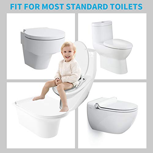 Portable Potty Training Seat, Upgrade Folding Non-Slip Travel Potty Seat for Toddler with Splash Guard, Famard Foldable Toilet Training Seat Cover with Carry Bag-White