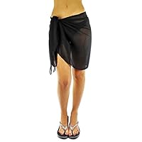 Luxury Divas Womens Black Short Sarong Wrap Cover Up