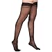 EvoNation Women's USA Made Thigh High Graduated Compression Stockings, 20-30 mmHg – Firm Pressure Sheer Socks, Lace Top Support Hose