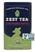 Zest Tea Premium Energy Hot Tea, High Caffeine Blend Natural & Healthy Black Coffee Substitute, Perfect for Keto, 135 mg Caffeine per Serving, Pomegranate Mojito Green Tea, 30 Sachets (2 Tins)