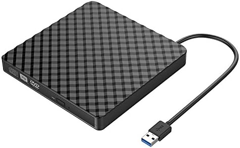 External CD ,DVD Drive,Lvaen Touch Control USB 3.0 Portable External DVD Drive,CD DVD +/-RW Burner Player ,Support Windows 98/7/8/10/XP/Vista/Mac Os(Diamond Surface)Black