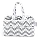 ATAZUA Strong Washable Baby Diaper Caddy: 100% Cotton Canvas - Portable Gray and White Chevron Nursery Storage Bin and Car Organizer by Gracie and Belle (Gray Chevron)
