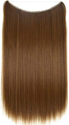 TOPREETY 24"100gr Halo Hair Extensions Elastic Invisible Wire Attached Medium golden brown #27
