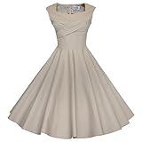 Maggie Tang 50s 60s Vintage Retro Swing Rockabilly Picnic Party Dress Khaki L