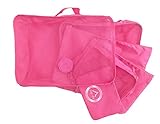 Stay Dry 6 Set Packing Cubes Luggage Compression Pouches - Travel Organizers - Hot Pink