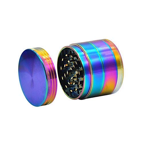 4 Piece Metal Tobacco Grinder Herb Spice Grinder Zinc Alloy Metal Grinder (Rainbow)