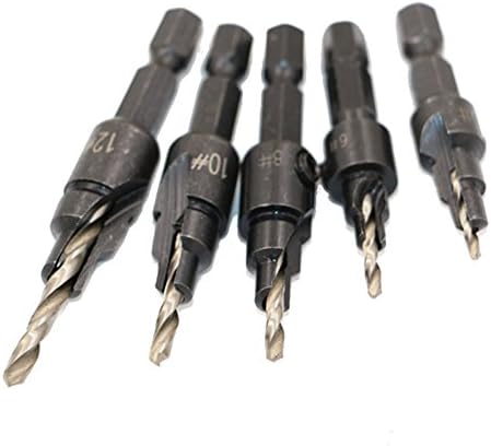 Your Supermarket 6PCS HSS Countersink Drill Bit Set Screw Woodworking Chamfer Tool Set