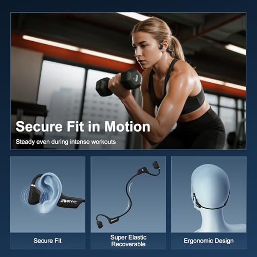 Jamsync Open Ear Headphones, Running Headphones Bluetooth 5.4 with Built-in Mic, 22g Lightweight Comfort, 14H Battery & IPX5 Waterproof Sports Headphones for Running, Cycling, Gym, Walking