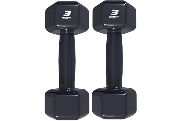 Rmg8 Fit - PAR HALTER 3KG EMBORRACHADO SEXTAVADO PRETO