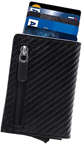 SPECOOL Carbon Fiber Money Clip Wallet, Aluminum Mens Wallet Slim Wallet & RFID Blocking Front Pocket Minimalist Wallet Card Holder Travel Wallet Money Clip for Men Card Front Pocket