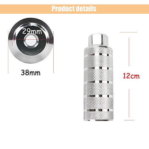 KOOBOOK 2Pcs Aluminum Alloy Bike Pegs BMX Pedals Bike Pedals Anti-Slip Rear Feet Pedals Diameter 38mm Fit 3/8 inch Axles Silver