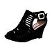 Top Moda Women's Gladiator Open Toe Wedge Black 9
