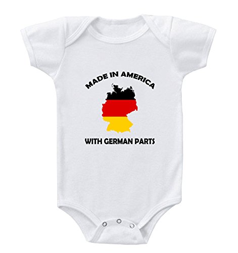Baby Bodysuit Made in America with German Parts Cotton Boy & Girl Clothes White