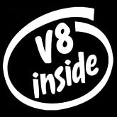 V8 Inside Decal Vinyl Sticker|Cars Trucks Vans Walls Laptop| White |5.5 x 5 in|CCI615
