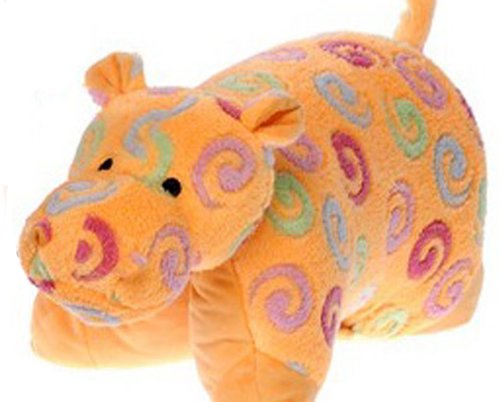 Hippo Plush Pillow Pet Orange With Color Swirls By Fiesta Buy