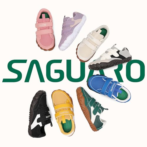 SAGUARO Kids Girl Boy Barefoot Sneakers Lightweight Soft Comfortable Barefoot Shoes Minimalist Trail Shoes for Sport and Daily Use,Beige,27EU