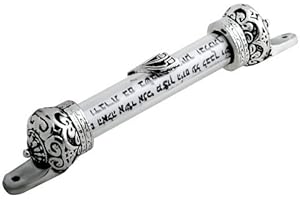 JERUSALEM SILVER SHOP Silver Plated/Red Bronze Plated/Gold Plated/Pewter Crown Cover 5 inch Mezuzah & Scroll, Judaica Israel Gift Jewish Door Mezuza from Jerusalem