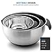 FineDine Stainless Steel Mixing Bowls - (Set of 3) Nesting Bowls, 18/8-Stainless-Steel Kitchen Prep & Serving Bowls, With Rubber Grip Handle, Easy Pour Spout and Nonskid Bottom & Measurement Markings