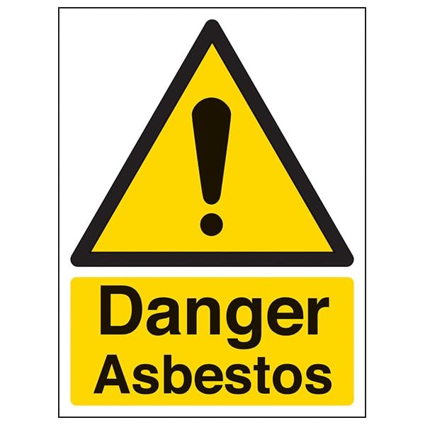 V Safety Warning Asbestos - Danger Asbestos - 300 X 400MM Safety Sign With Snap Frame
