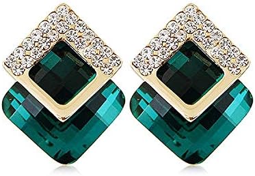18K Gold Plated Crystal Stud Earrings For Women & Girls