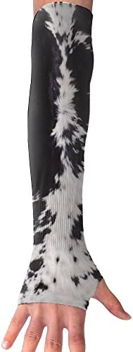 Black And White Cowhide Cooling Arm Sleeves Unisex Sun Block UV Protection