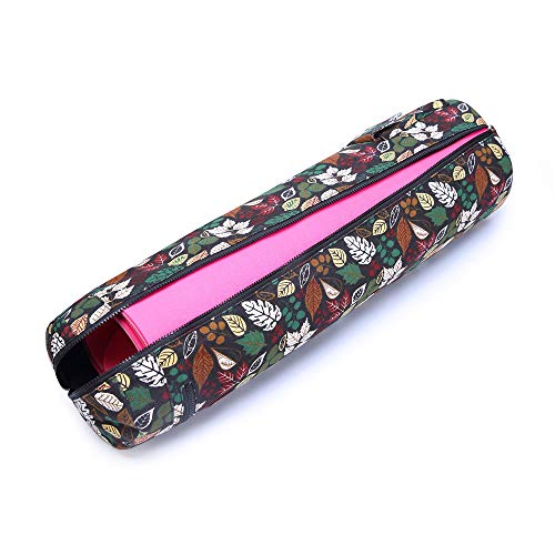 Fremous Yoga Mat Bag,Full-Zip Exercise Yoga Mat Carry Bag for Women and Men - Double Storage Pocket,Easy Access Zipper, Adjustable Shoulder Strap and Handle,Fits Most Mats (Leaves) - Thumbnail 4