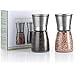 TGY Salt and Pepper Grinder Set of 2 Adjustable Coarseness Salt & Pepper Shakers Glass Mill Brushed