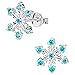 Hypoallergenic Sterling Silver Blue Cubic Zirconia Snowflake Stud Earrings for Kids (Nickel Free)