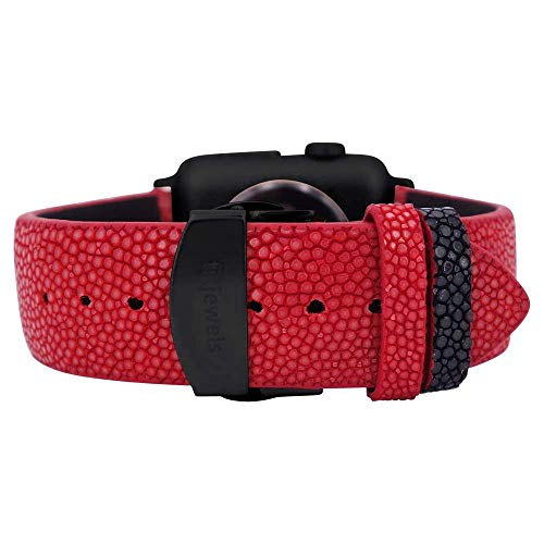fitjewels for Apple Watch Band 38/40mm - Stingray - Red/Black - Black Adapter Clasp- Leather iwatch Strap Replacement Band with Butterfly Clasp for Apple WatchSeries 4 Series 3 Series 2 Series 1 - Thumbnail 3