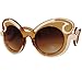 EF Oversized High Fashion Two Tone Sunglasses w/ Baroque Swirl Arms