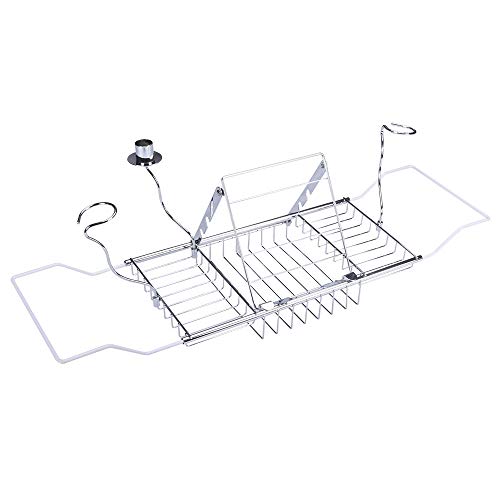 image for Suteck Bathtub Caddy Tray - Stainless Steel Over Bath Tub Racks Shower