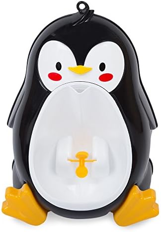 AODD Penguin Standing Potty Training Urinal, Boys Potty Training Urinal with Whirling Target - Use a Baby Boy Urinal, Making It Fun, Easy Stress Free to Potty Train a Boy (Black)
