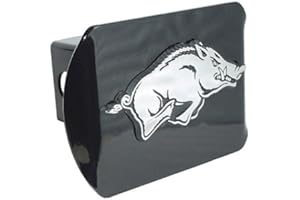 ELEKTROPLATE University of Arkansas Razorbacks "Black with Chrome Running Hog Emblem" NCAA College Sports Metal Trailer Hitch Cover Fits 2 Inch Auto Car Truck Receiver
