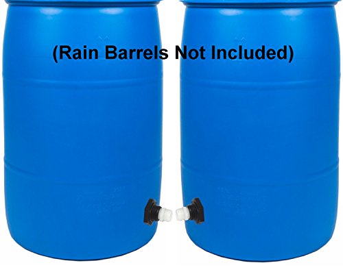 2 Pack Rain Barrel Garden Hose Adapter Bulkhead Connector Water Barrel Fitting and 5 Gallon Bucket Flush Kit