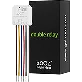 ZOOZ 700 Series Z-Wave Plus Double Relay ZEN52 | Control 2 Lights Individually, Signal Repeater | Works with SmartThings, Hub