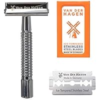Van Der Hagen® Men’s Traditional Safety Razor Kit (includes 5 blades), Chrome