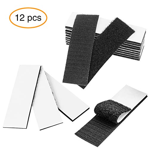Self Adhesive Hook and Loop Tape Heavy Duty Mounting Tape Double Waterproof Indoor Outdoor 12 PCS Removable Wall Fastener Tape (3.9 x 1.2 Inch） - Thumbnail 7