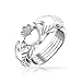 Bling Jewelry Irish Celtic Trinity Hands Crown Heart BFF Friendship Interlocking Claddagh Puzzle Ring For Teen For Women .925 Sterling Silver