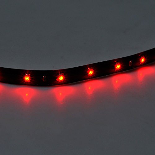 Etopars 5 X Red 12V 15 Led 30cm Car Auto Vehicle Grille Flexible Waterproof Underbody Light Strip