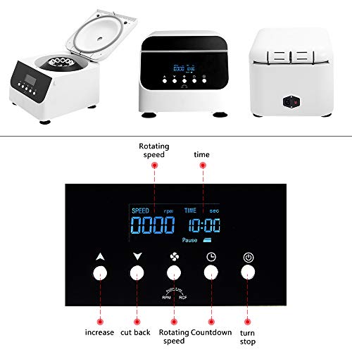 SEAAN Lab Centrifuge Machine Low Speed 0-4000 RPM Electric Laboratory Centrifuge Force 0-2100xg, Timer/Speed Control, LCD Display, Capacity 12 Pcs x 20ml,110V - Thumbnail 2