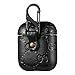 Punswan for Airpods 1&2 Case, Classic Luxury Character Soft Leather Stylish Cover, Fashion Elegant Cool Keychain Style Design Skin, Cases with Lanyard Chain,for Girls Women Men Air pods (BlackG Chain)