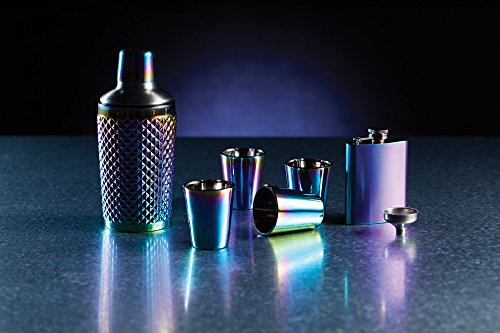 KitchenCraft BarCraft Verzierter Boston Cocktail Shaker, 300 ml Schillerndes Finish mit Regenbogenschimmer, Glas… – Bild 3