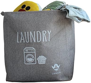 Newest Collapsible Storage Bin Basket Foldable Laundry Tote with Handles Gray For Home Office Closet Clothes Toys Blankets Collection Extra Large Size 20" x 17.7" x 17.7"