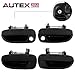 AUTEX 4pcs Black Exterior Door Handle (Front Rear Left Right) Driver + Passenger Side Compatible with Accent 2000 2001 2002 2003 2004 2005 2006 80684 80683 80686 80685