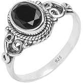 Black Tourmaline Stone Ring 925 Sterling Silver Statement Ring For Women Handmade Gemstone Christmas Jewellery Gift For Her