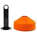 REEHUT Soccer Cones 25 Pack, Sport Agility Training Disc Cone for Football Basketball, Sports Equipment for Kids Field Markers with Free User E-Book Orange