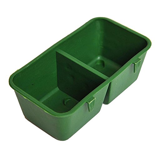 2 in 1 Parrot Food Water Bowl,Double Plastic Troughs Food Water Feeding Bowl Dish for Parrot Hamster Totoro Cage,Bird Food Feeding Dish Water Seed Feeder Bowl for Parrot Macaw African Grey Budgie