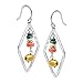 Silpada 'Colorful Array' Open Diamond-Shaped Natural Coral & Howlite Drop Earrings in Sterling Silver & Brass